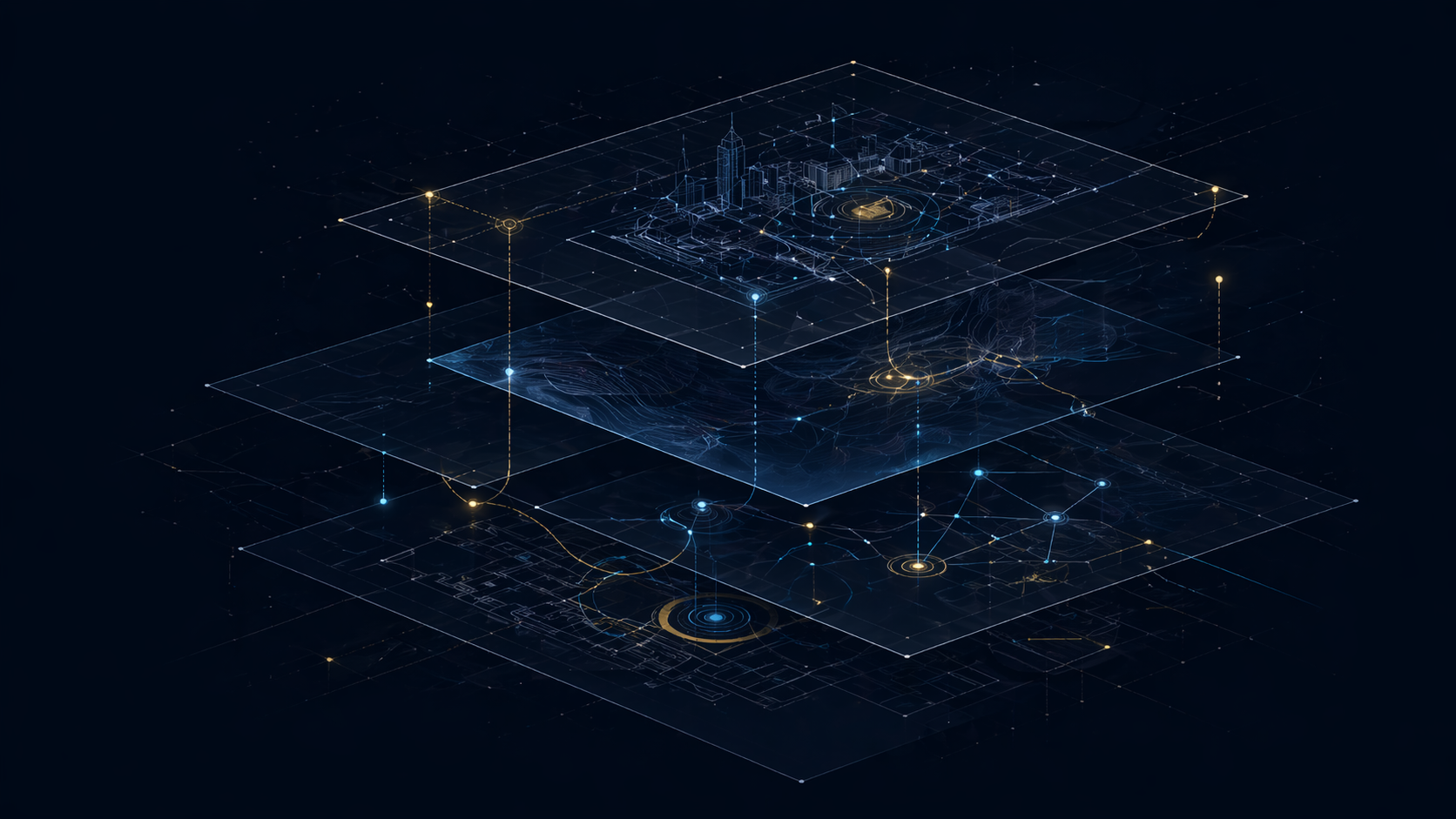 Abstract layered systems visual.